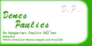 denes paulics business card